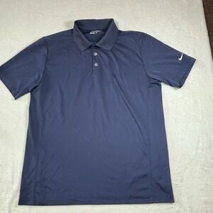 Nike Golf Dri-fit Size L Tour Performance Polo Shirt Navy Short Sleeve